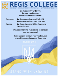 poster with an image of the Ukrainian flag with the event information